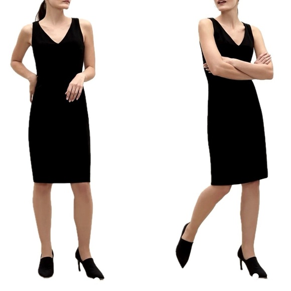 👗🏢 MM LAFLEUR Rachel Black Ponte Sheath Dress | Day to Night Versatile Sz 0 - Picture 5 of 7